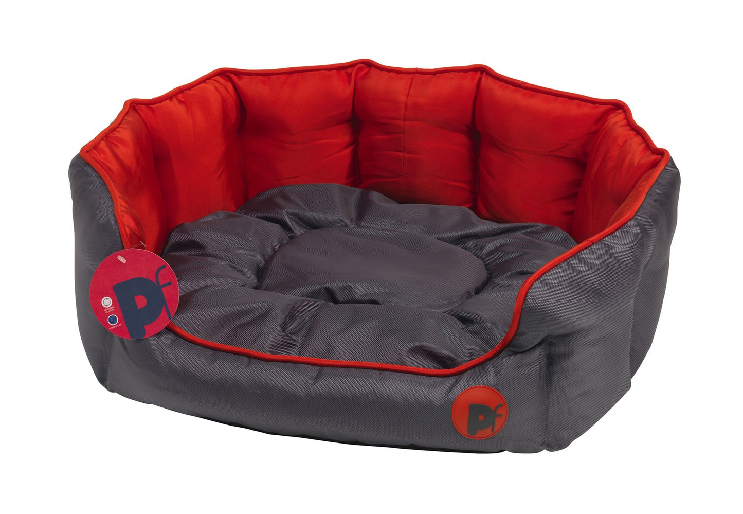 OXFORD OVAL PET BED RED SML