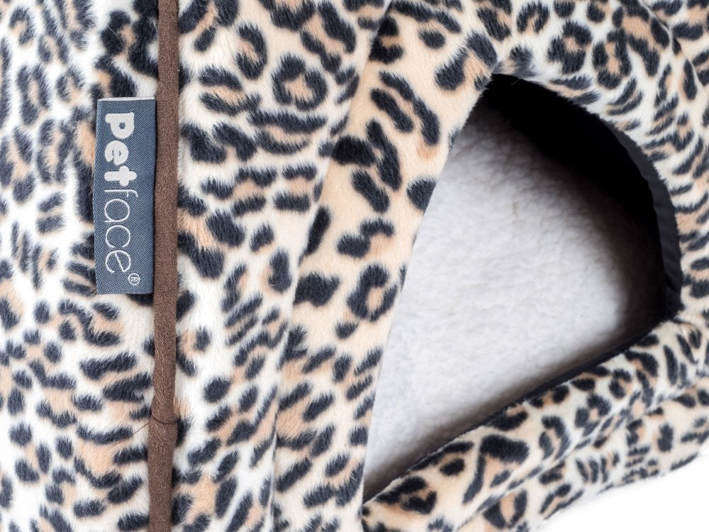 MOLLIES LUXURY LEOPARD PRINT IGLOO CAT BED