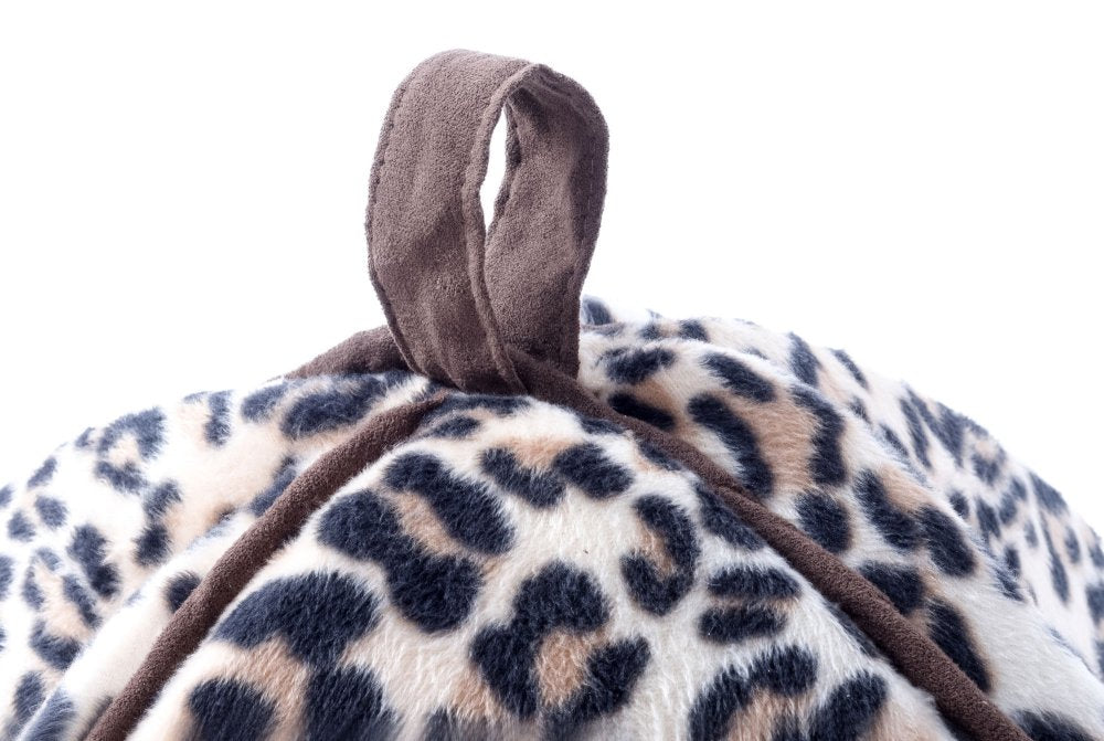 MOLLIES LUXURY LEOPARD PRINT IGLOO CAT BED