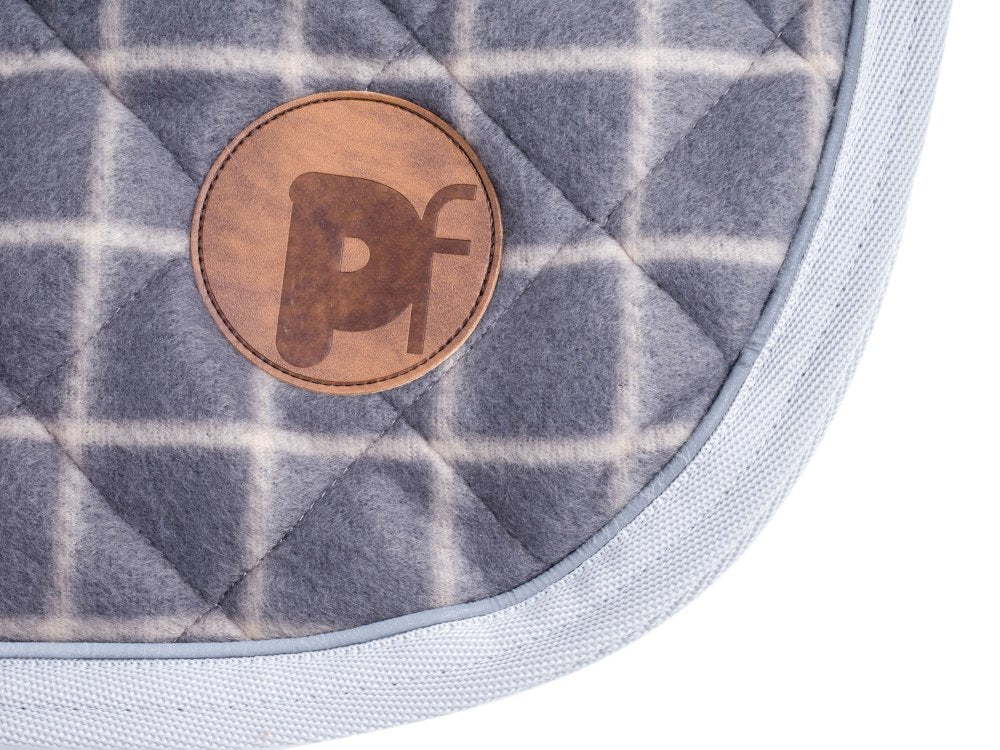 GREY CHECK QUILTED DOG COAT 40CM