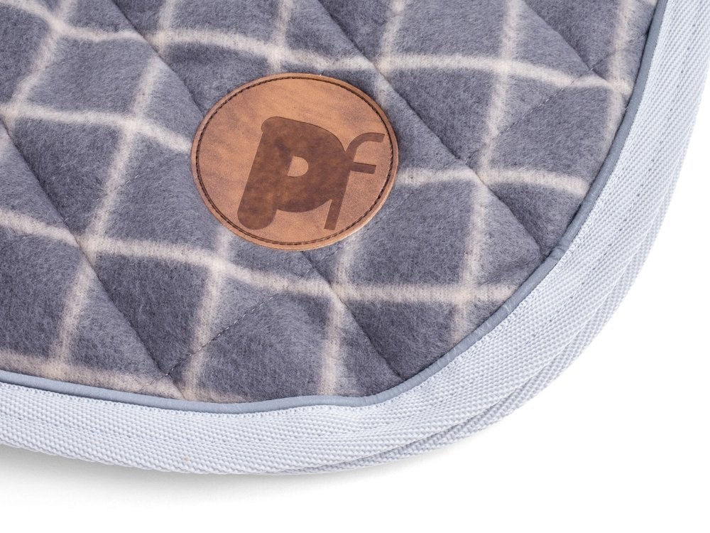 GREY CHECK QUILTED DOG COAT 40CM