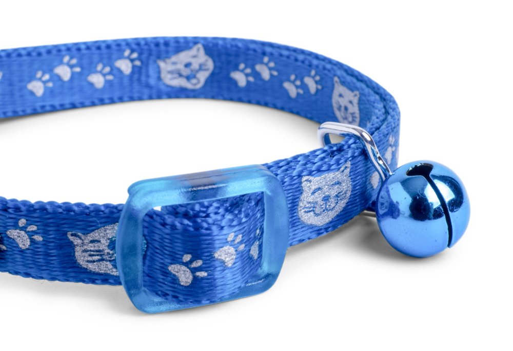 BLUE REFLECTIVE FACE CAT COLLAR