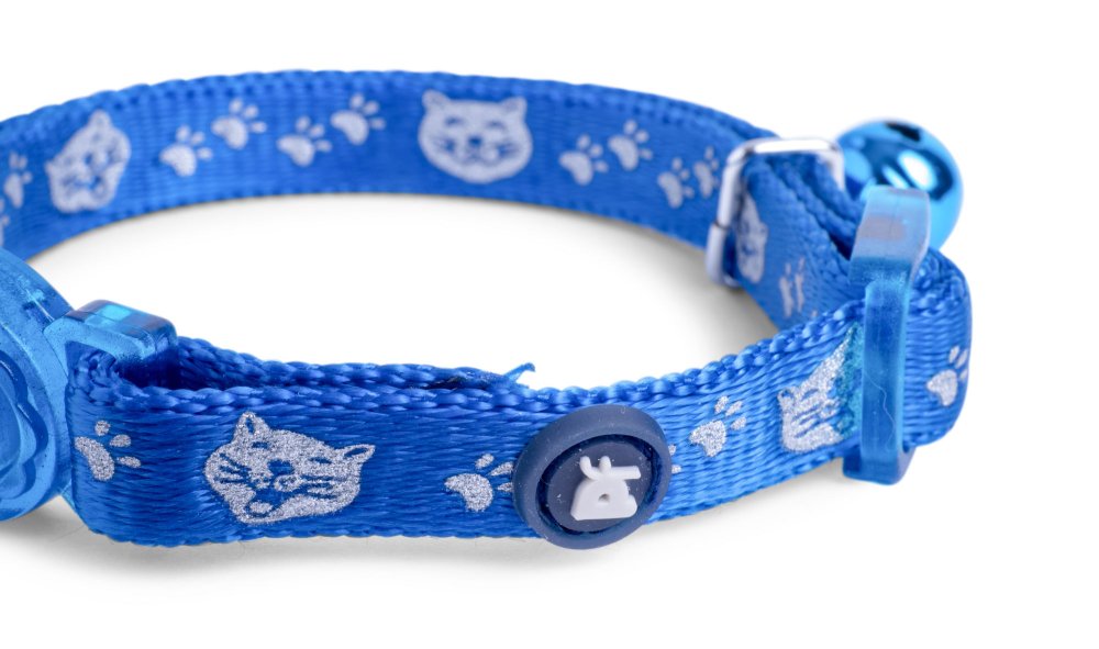 BLUE REFLECTIVE FACE CAT COLLAR