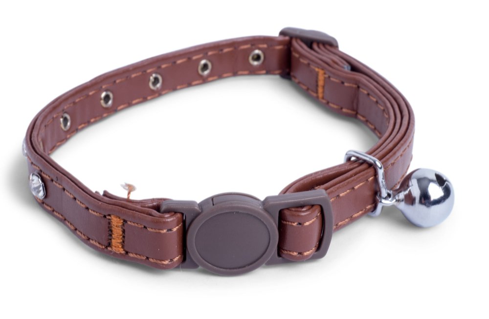 BROWN DIAMANTE CAT COLLAR