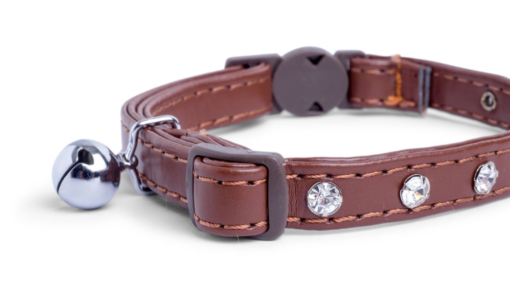 BROWN DIAMANTE CAT COLLAR