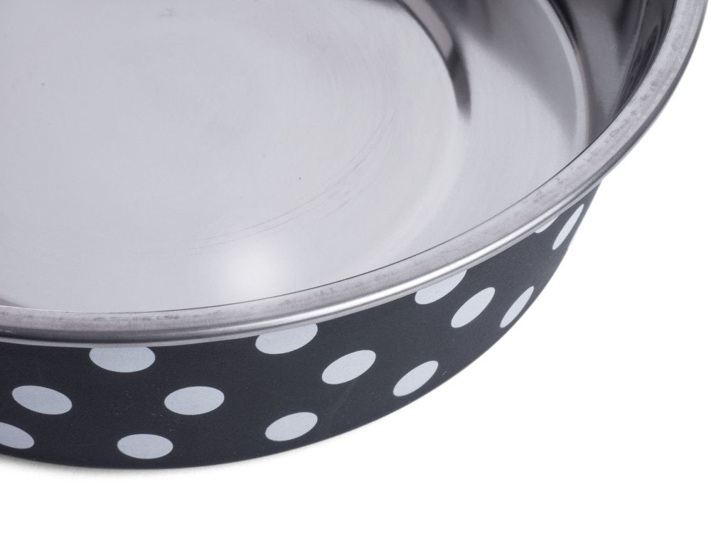 DELI BOWL BLACK/WHITE SPOTS 14CM