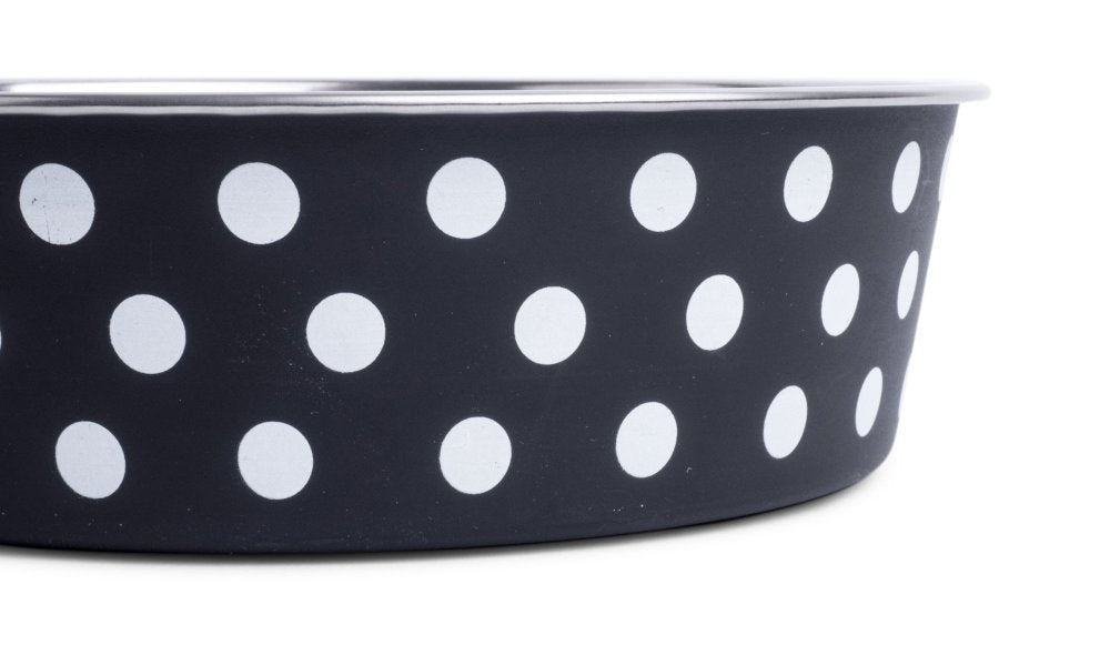 DELI BOWL BLACK/WHITE SPOTS 14CM