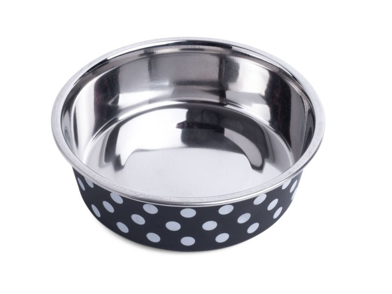 DELI BOWL BLACK/WHITE SPOTS 14CM