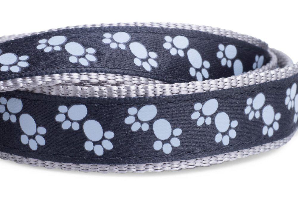 PADDED DOG LEAD RED PAWS MED