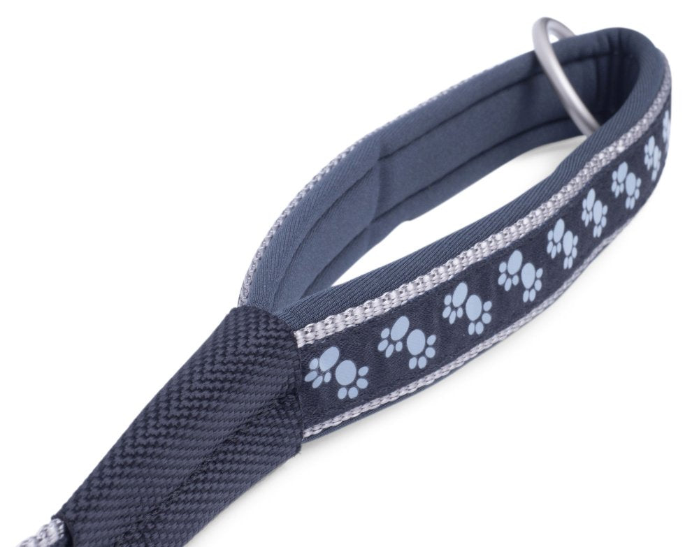 PADDED DOG LEAD RED PAWS MED