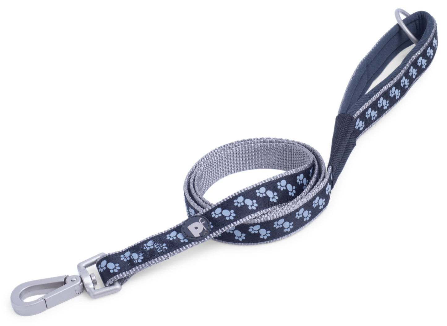 PADDED DOG LEAD RED PAWS MED