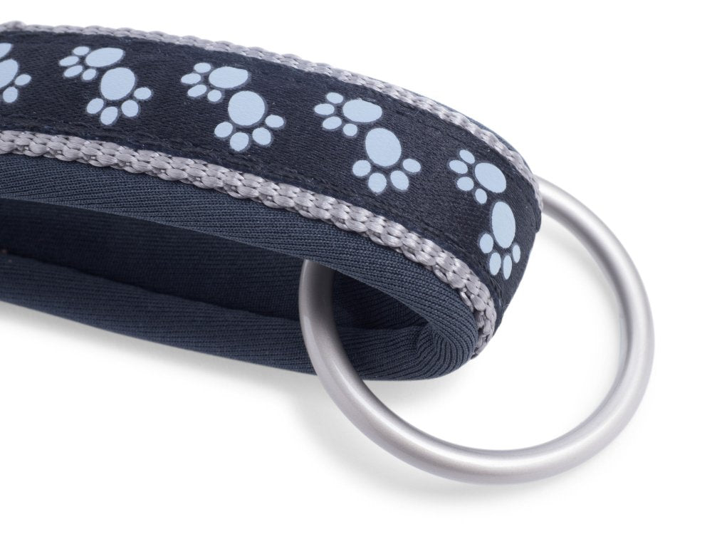 PADDED DOG LEAD RED PAWS MED