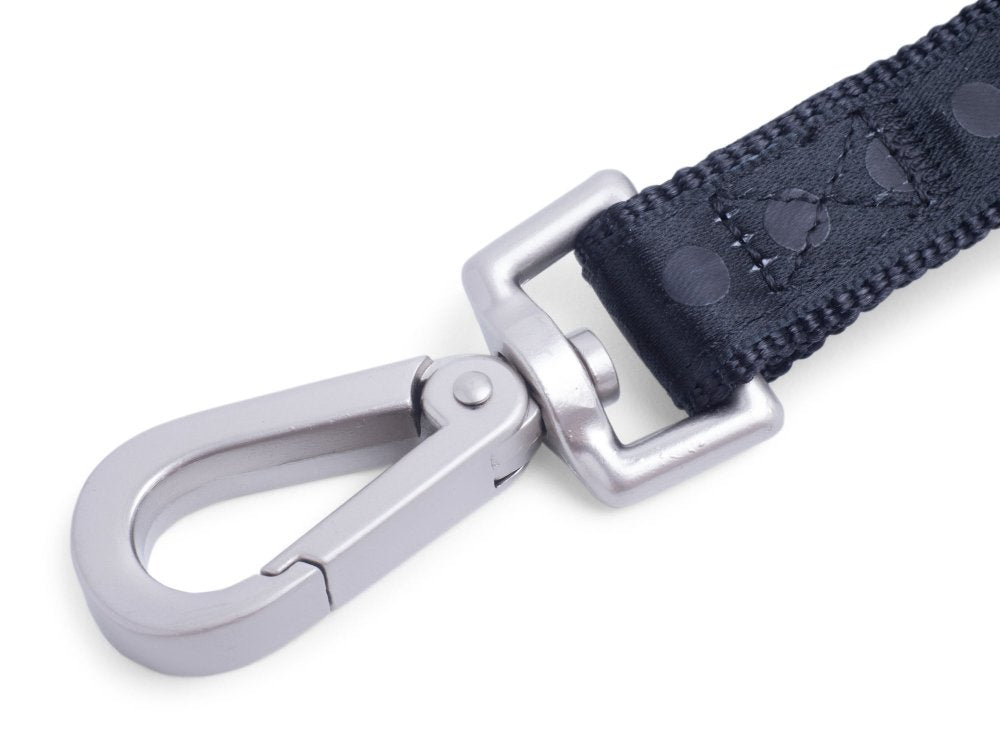 BLACK TONAL DOTS DOG LEAD MED