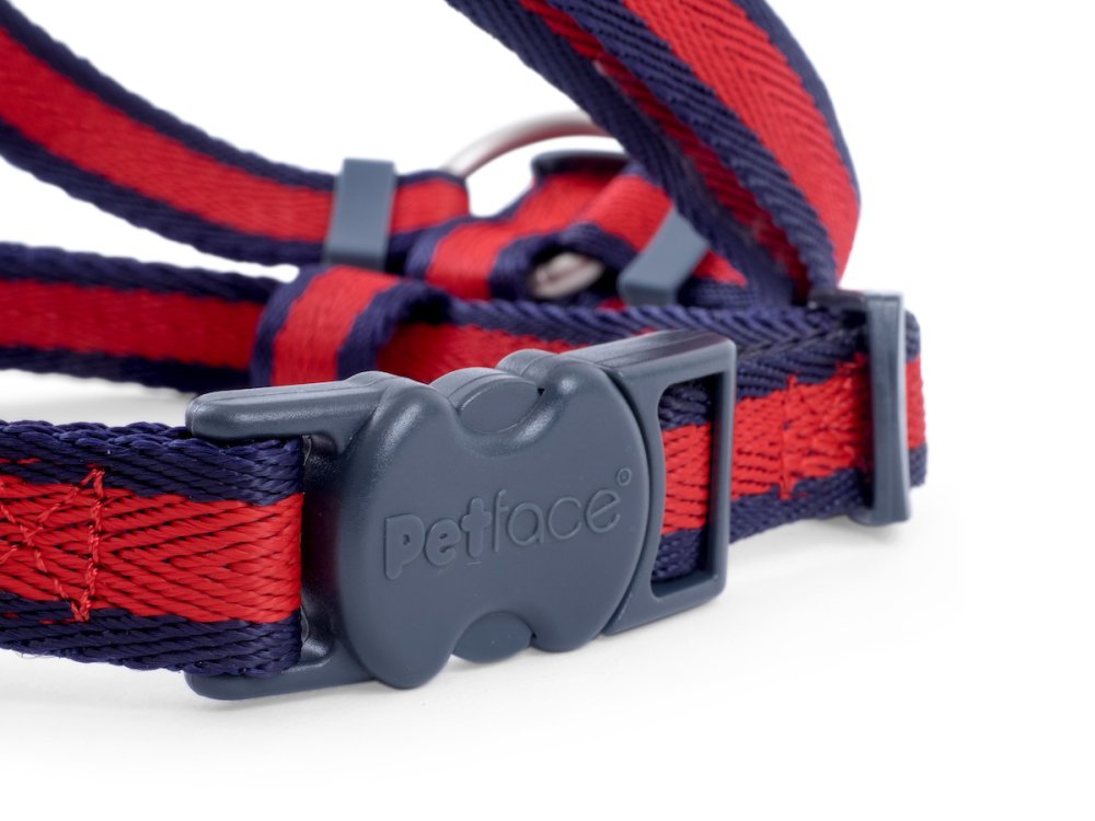 SCARLET STRIPE DOG HARNESS SML