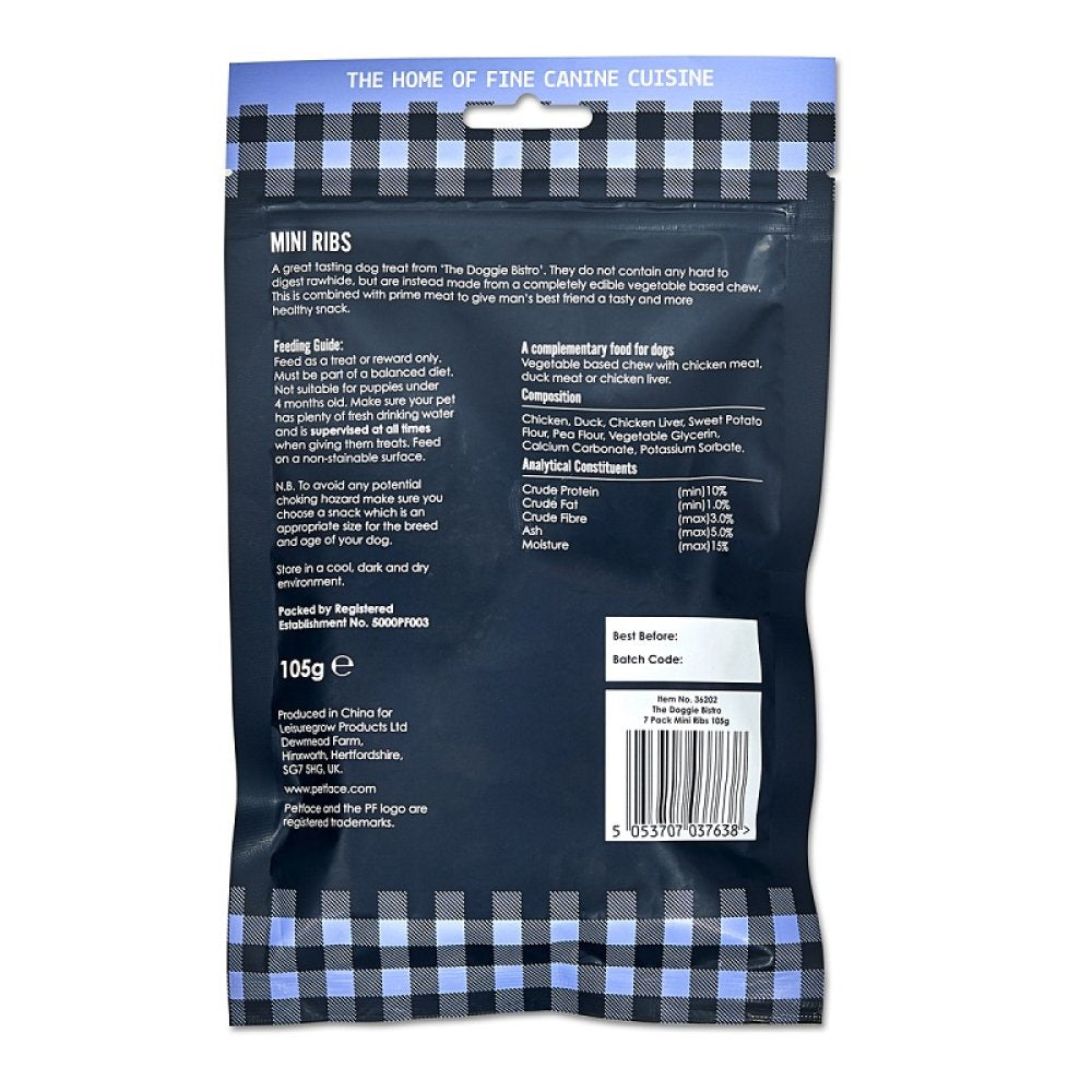 DOGGIE BISTRO 7 PACK MINI RIBS DOG TREATS