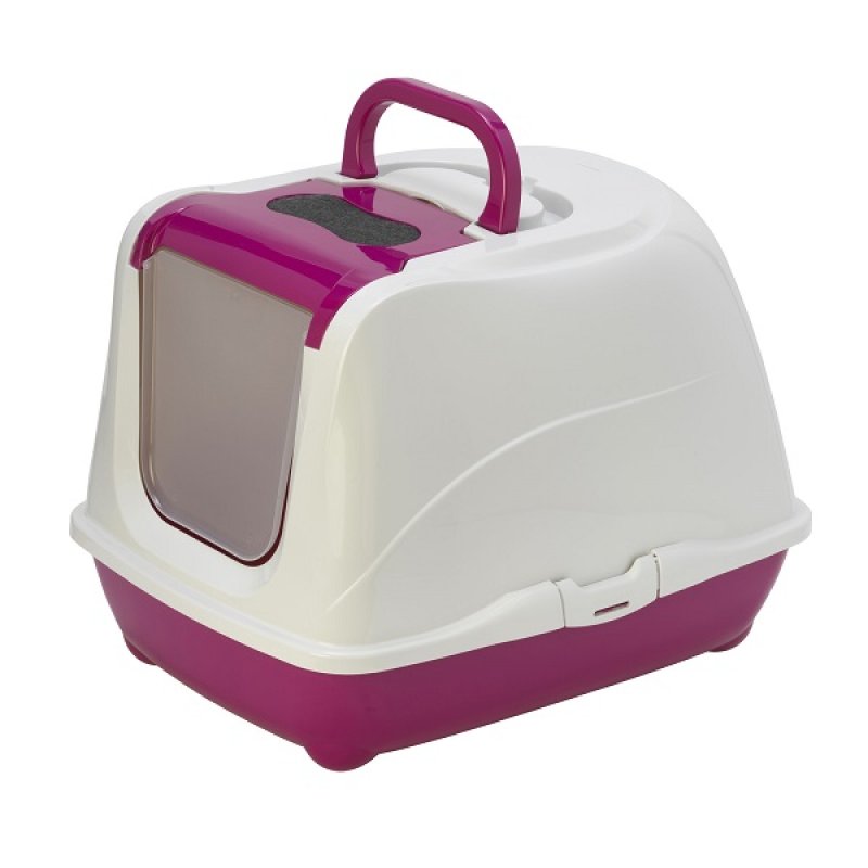 HOODED CAT LITTER TRAY 50CM BLUE