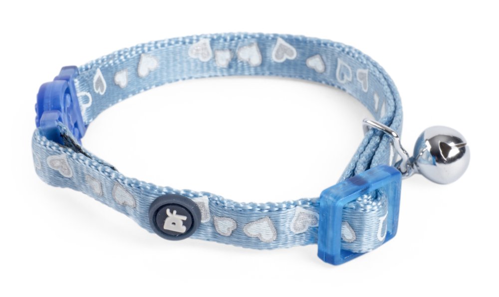 HEARTS CAT COLLAR PINK/BLUE