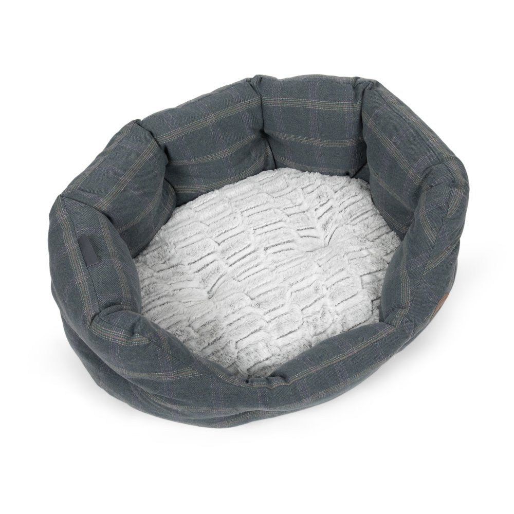 HEATHER TWEED OVAL PET BED SML