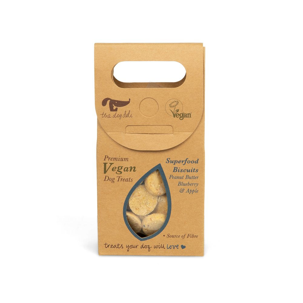 VEGAN DOG TREATS WITH PEANUT BUTTER, BLUEBERRY & APPLE