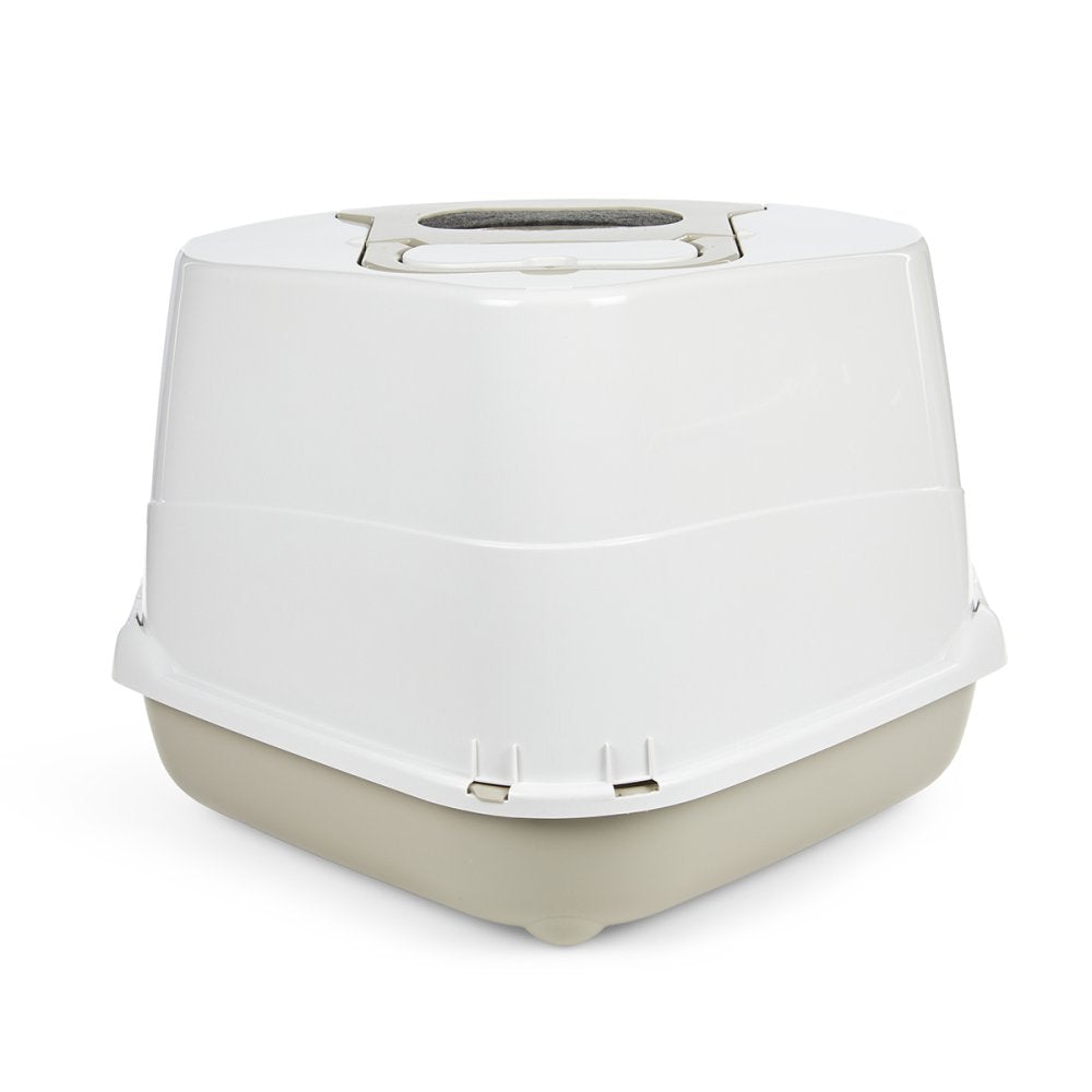 CORNER HOODED CAT LITTER TRAY