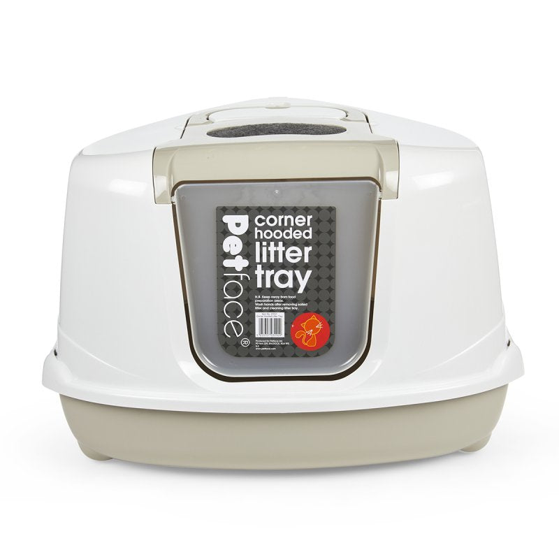 CORNER HOODED CAT LITTER TRAY
