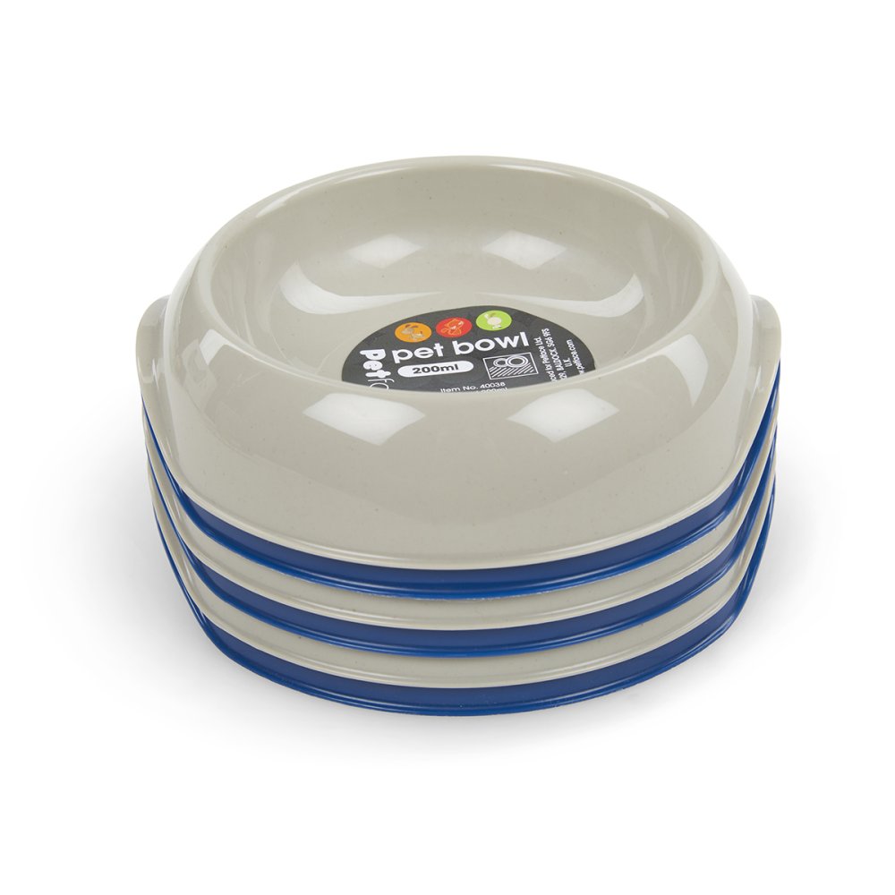 SINGLE CAT BOWL BLUE/GREY 200ML
