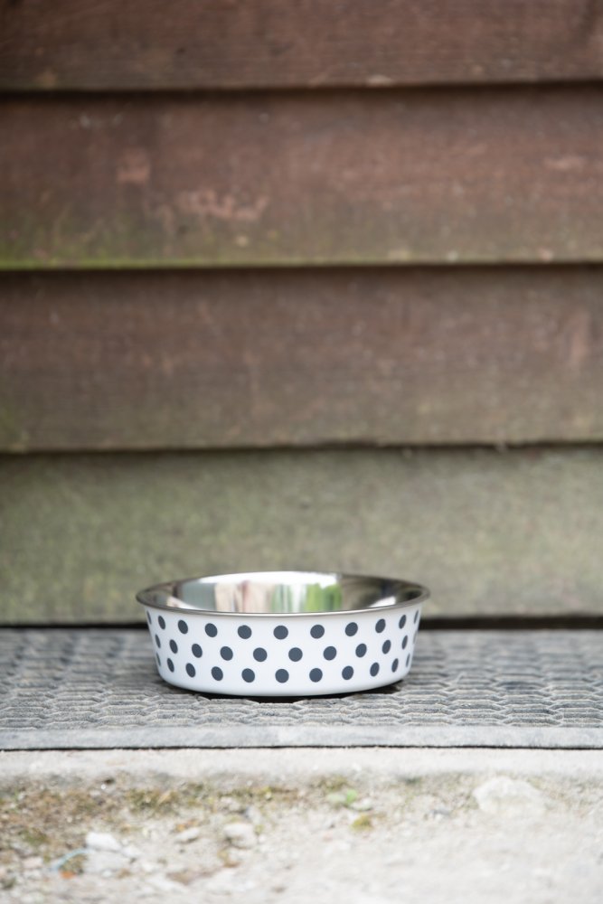 DELI BOWL GREY SPOTS 14CM