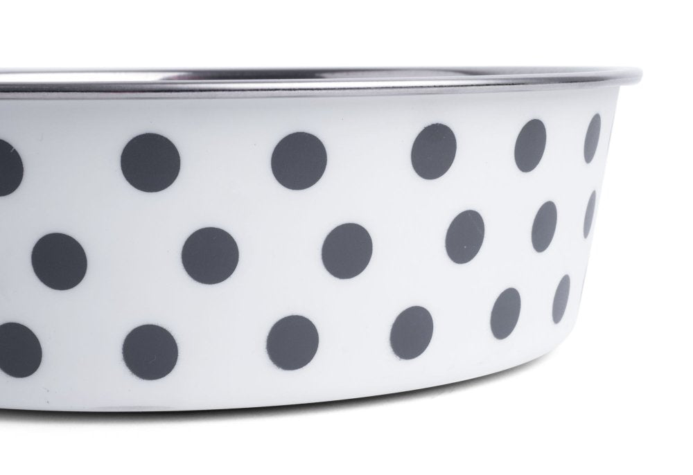 DELI BOWL GREY SPOTS 14CM