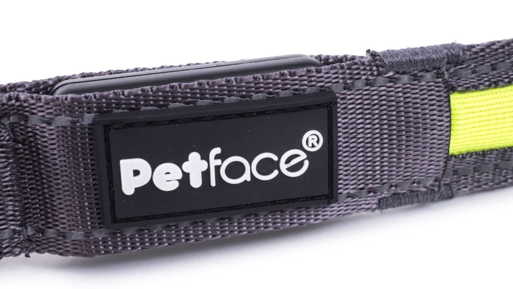 REFLECTIVE FLASHING YELLOW DOG COLLAR SML