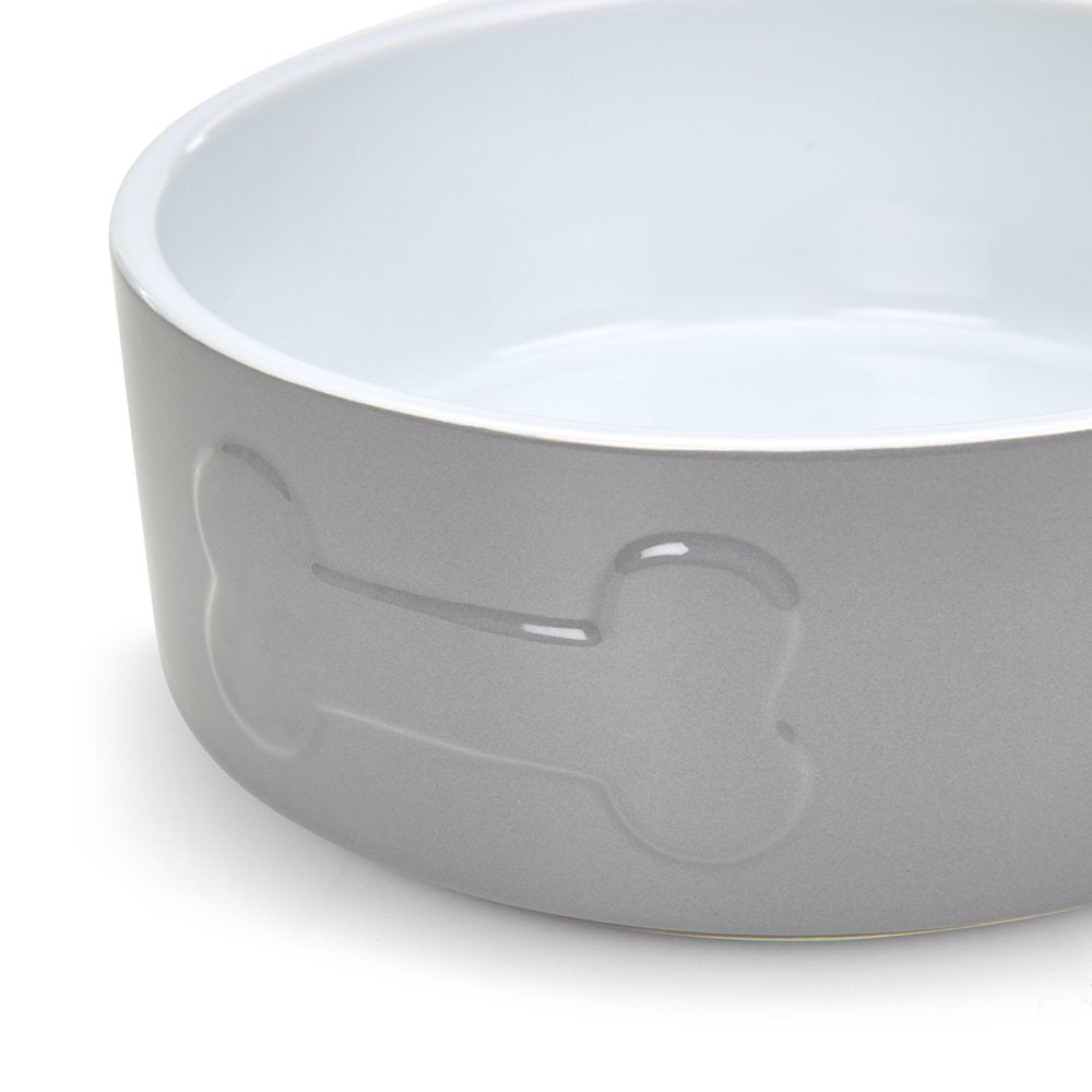 BONE CERAMIC BOWL GREY/WHITE 15CM