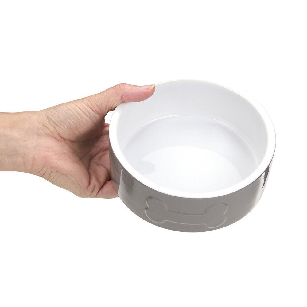 BONE CERAMIC BOWL GREY/WHITE 15CM