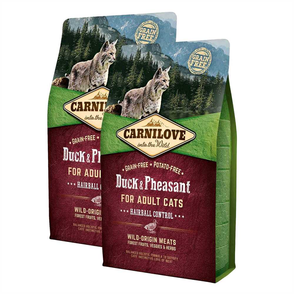 Carnilove Adult Hairball Control Grain Free Dry Cat Food - Duck and Pheasant