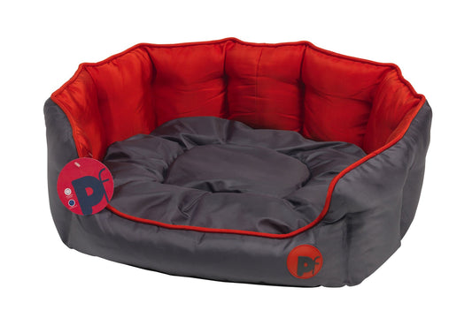 OXFORD OVAL PET BED RED SML