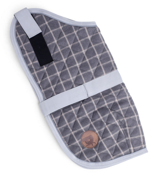 GREY CHECK QUILTED DOG COAT 40CM