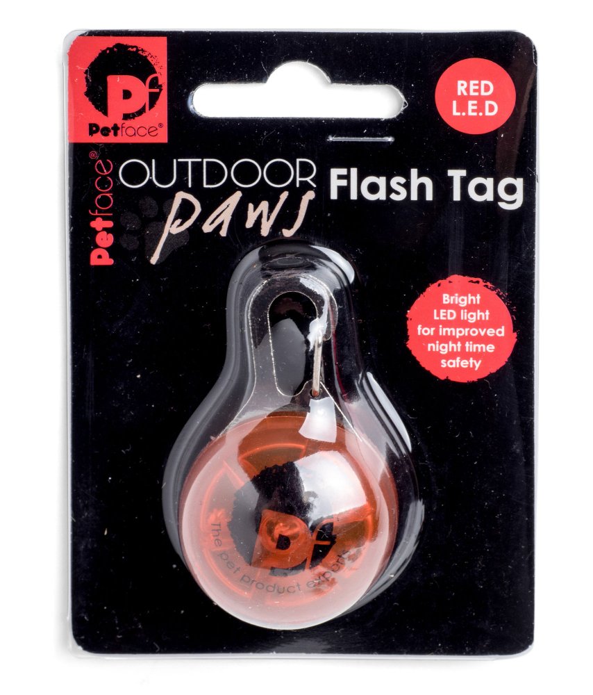 OUTDOOR PAWS FLASH TAG RED