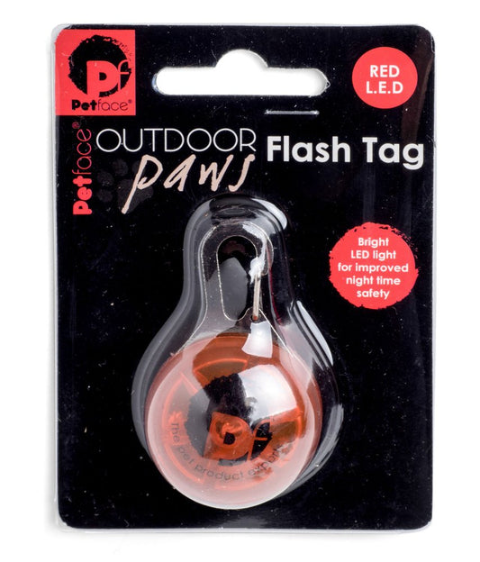 OUTDOOR PAWS FLASH TAG RED