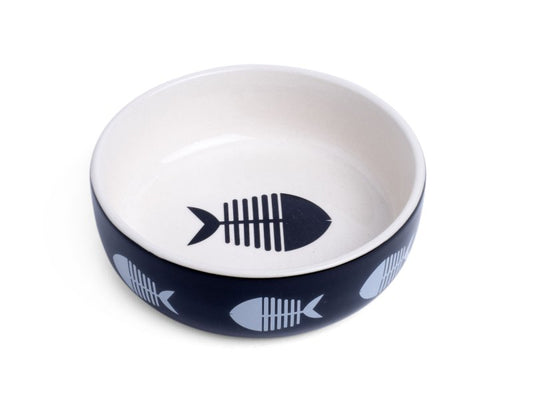 BIG FISH CERAMIC CAT BOWL 13CM