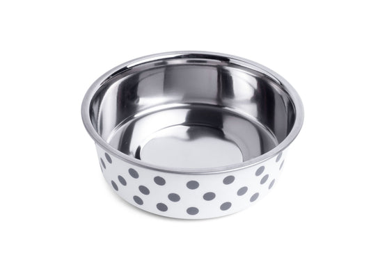 DELI BOWL GREY SPOTS 14CM