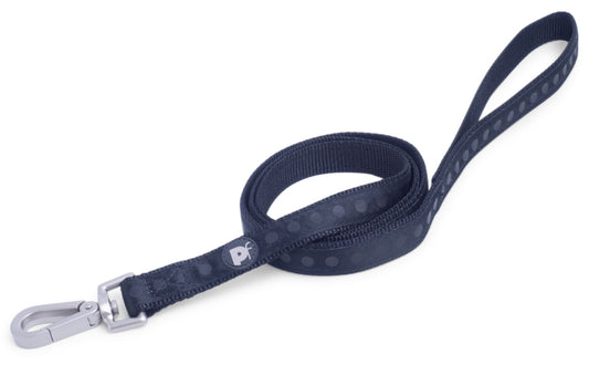 BLACK TONAL DOTS DOG LEAD MED