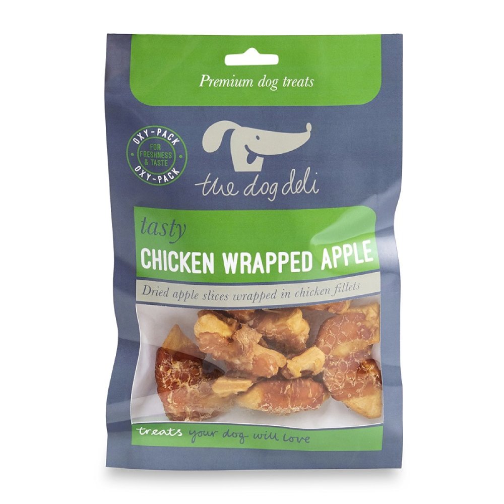 Best dogs food and treats, DELI 100G CHICKEN WRAPPED APPLE DOG TREATS