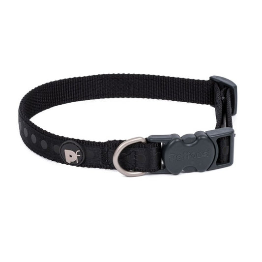 BLACK TONAL DOTS DOG COLLAR LRG