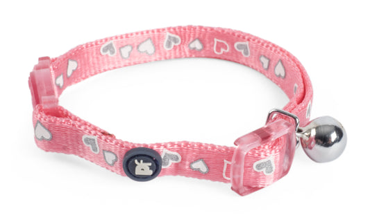HEARTS CAT COLLAR PINK/BLUE