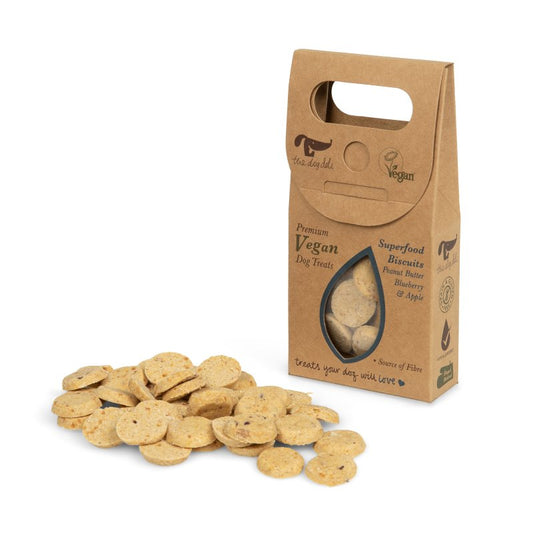 VEGAN DOG TREATS WITH PEANUT BUTTER, BLUEBERRY & APPLE