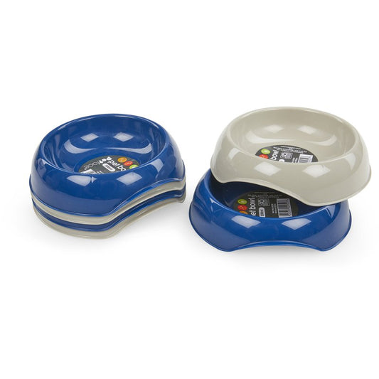 SINGLE CAT BOWL BLUE/GREY 200ML