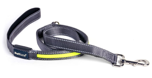 REFLECTIVE FLASHING YELLOW DOG LEAD