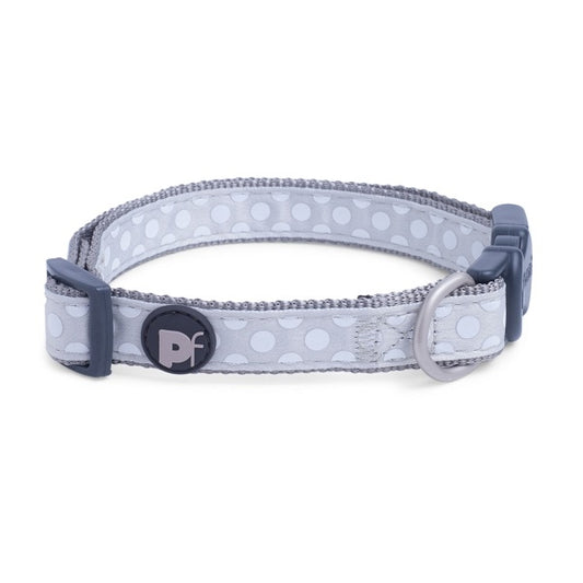 LIGHT GREY TONAL DOTS DOG COLLAR X