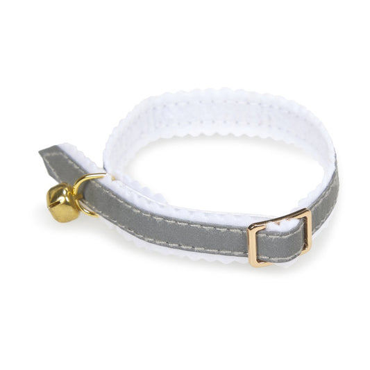 SILVER REFLECTIVE CAT COLLAR