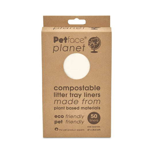 PETFACE PLANET 50 PACK COMPOSTABLE CAT LITTER TRAY LINERS