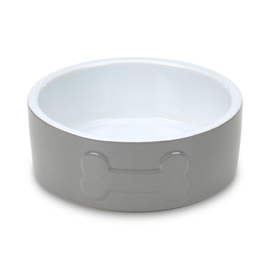 BONE CERAMIC BOWL GREY/WHITE 15CM