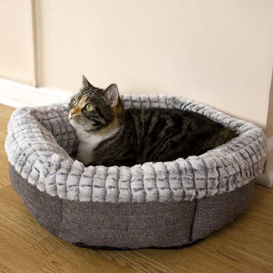 Rosewood Tweed & Plush Bed - Small 48x48cm